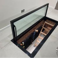 Hinged Glass Floor - Wine Cellar Door - Streamline Handle